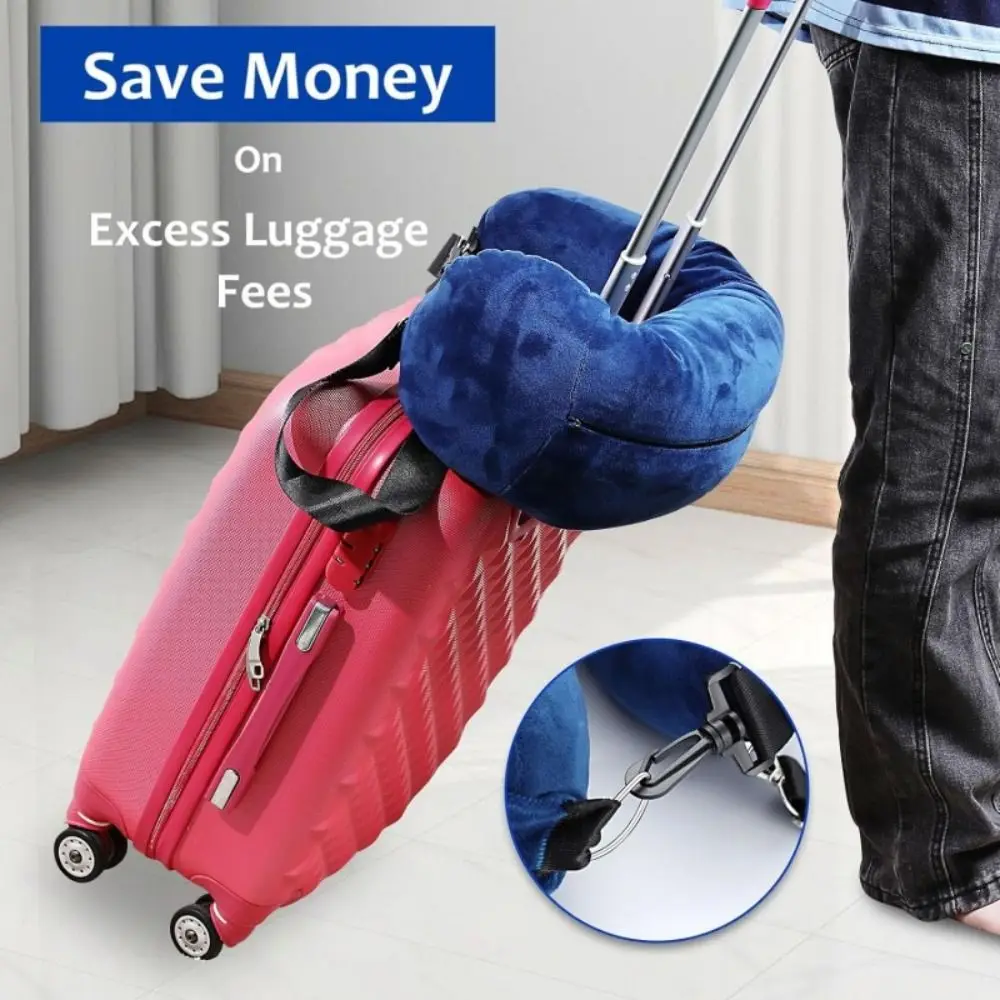 Lightweight Waterproof Travel Neck Pillow Portable Adjustable Strap Fillable Pillow Soft Comfortable Storage Bag Travel Storage