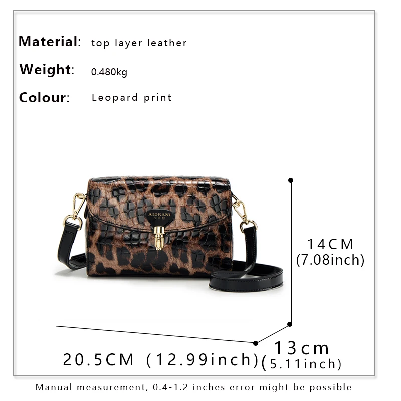 New Genuine Leather Handbags Ladies handbags Fashion Tote Leather Shoulder Bag Women Bags Luxury Designer Leopard