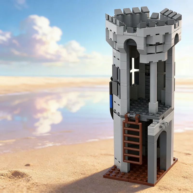 

201 деталей MOC Конструктор Замковая Башня Концепция V 1.0, развивающая игрушка, архитектурный конструктор, рождественский подарок, DIY, креативная идея для обучения