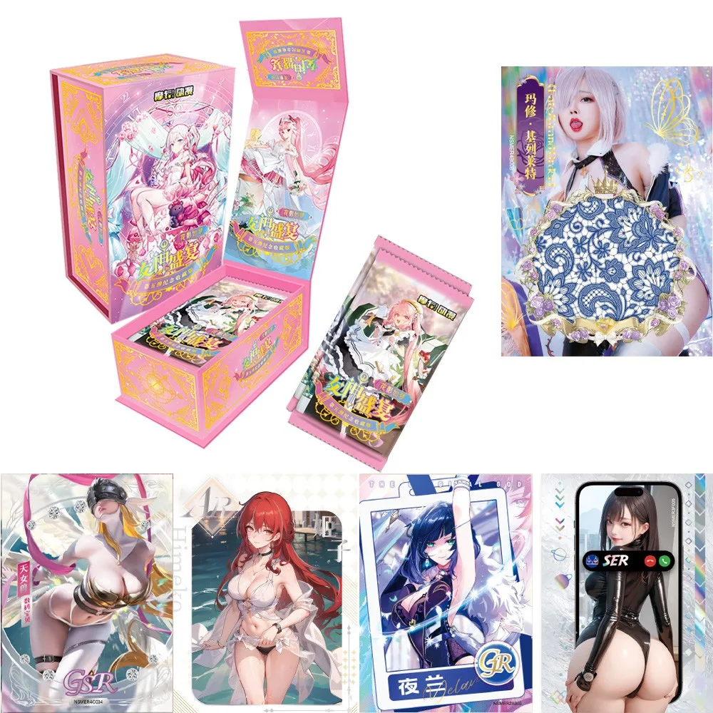 Newest Goddess Feast 5 Booster Box Goddess Story Collection Cards Anime Girl Party Swimsuit Bikini Child Kids Toys