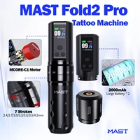Mast Fold2 Pro Máquina de Tatuaje Completa con Kit Inalámbrica Rotary Pen 7 Movimientos 2 Baterías 2000 mAh Fuente de Alimentación para Arte Corporal Maquillaje Permanente maquina de tatuar  kit de tatuaje