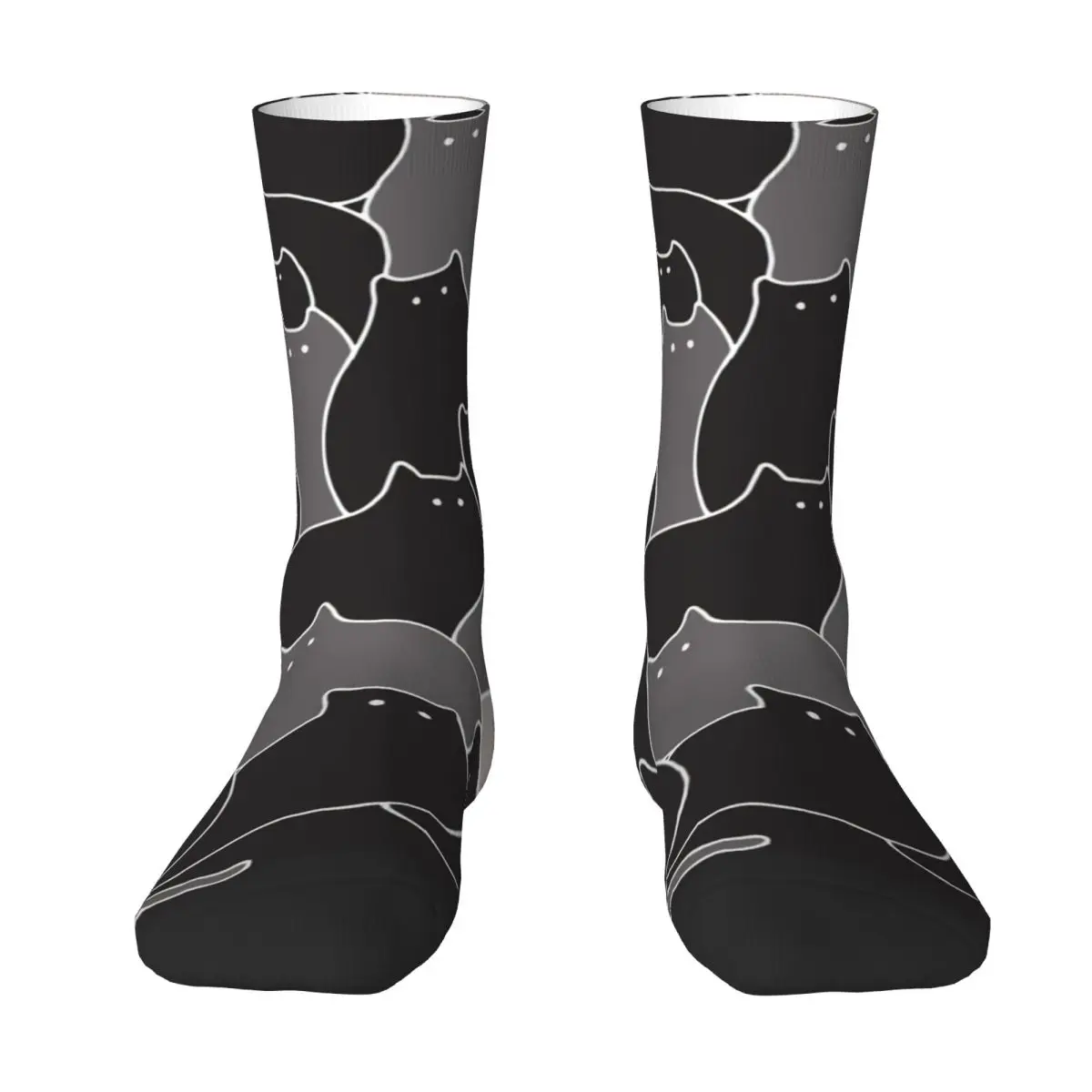 Fun Black Cat Stockings Couple Lots of Cats Socks Soft Gothic Socks Autumn Cycling Non Skid Design Socks Birthday Present