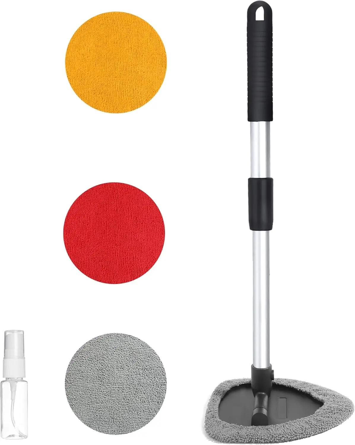 

Car Window Cleaner Kit with Extendable Handle, Microfiber Cloth, Spray Bottle for All Cars