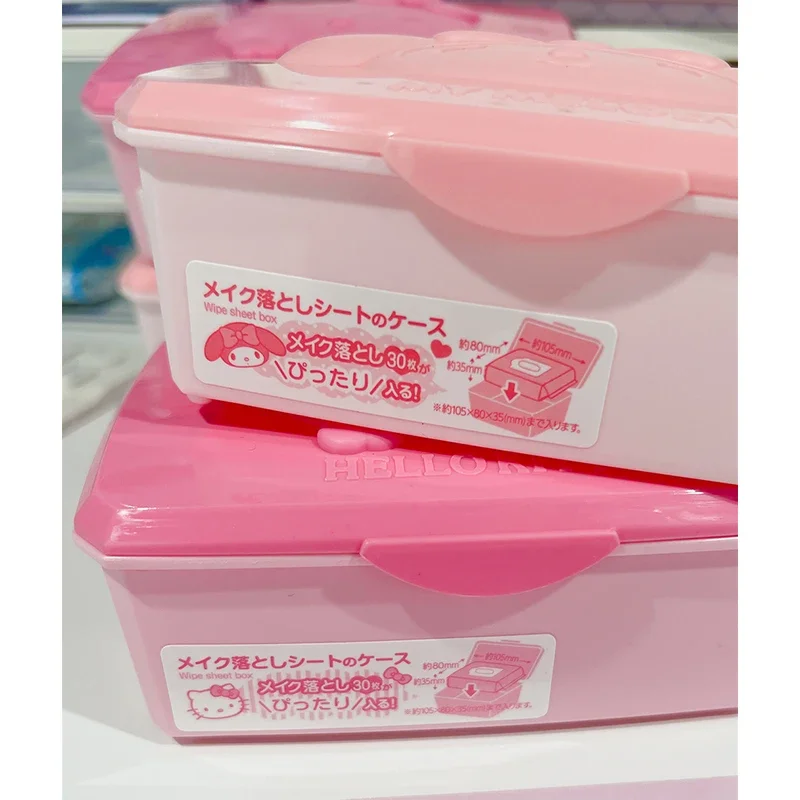 Sanrio Hello Kitty Storage Box Cartoon Melody Kt Cat Flip Cover Cotton Swabs Cotton Pads Stationery Jewellery Organisation Gifts image 4
