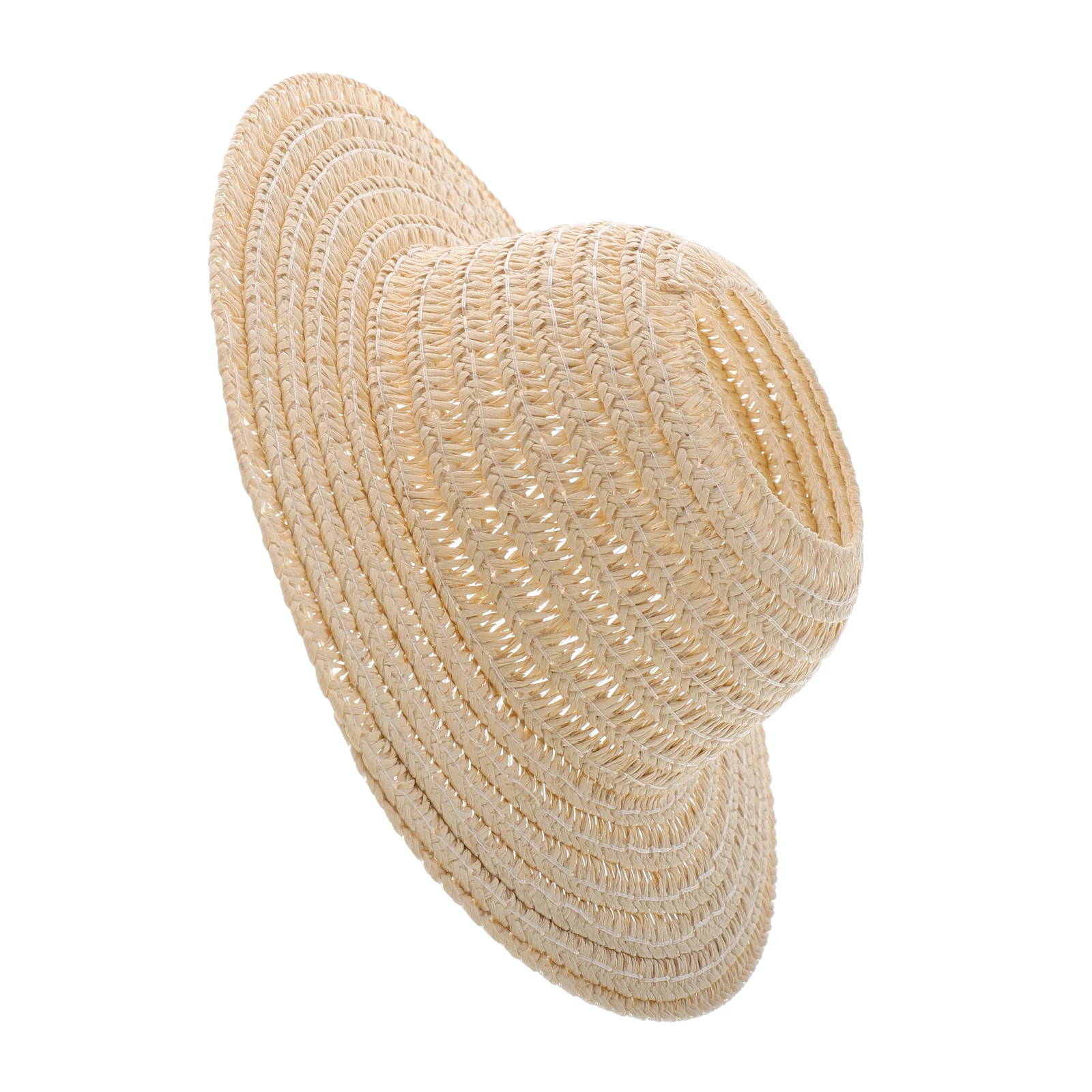 

Braided Straw Hat 17CM Durable Weaving H made Comfortable Fashionable Sun Protection DIY Decorative Accessories Mini Nylon