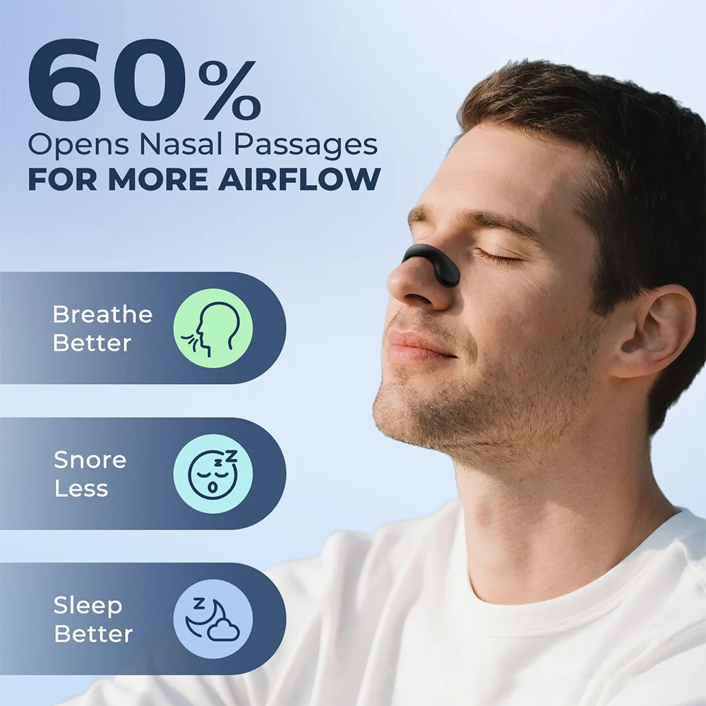Dilatador Nasal Deportivo, Aumenta la Ingesta de Oxígeno, Reduce los Ronquidos, Mejora la Respiración Durante el Sueño, Dilatadores Nasales con Clip Nasal de Repuesto - Image 3
