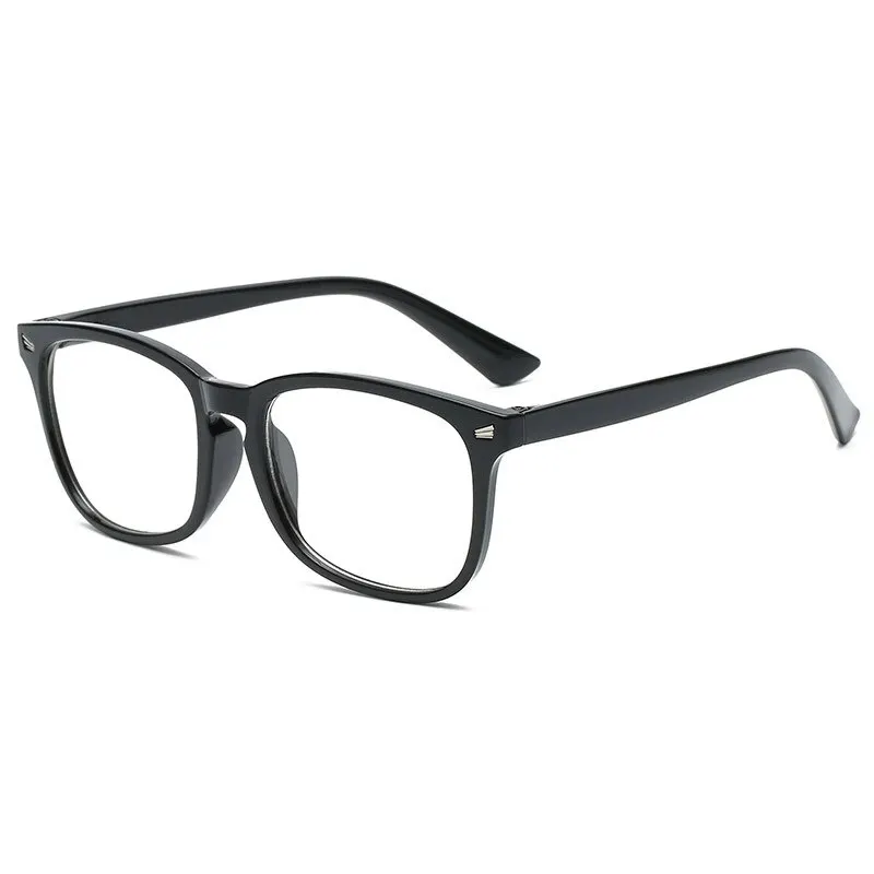 Rivet Accent Square Glasses, Blue Light Filter Retro Frame, Anti Radiation for Screen Time, Non-Prescription Eyewear