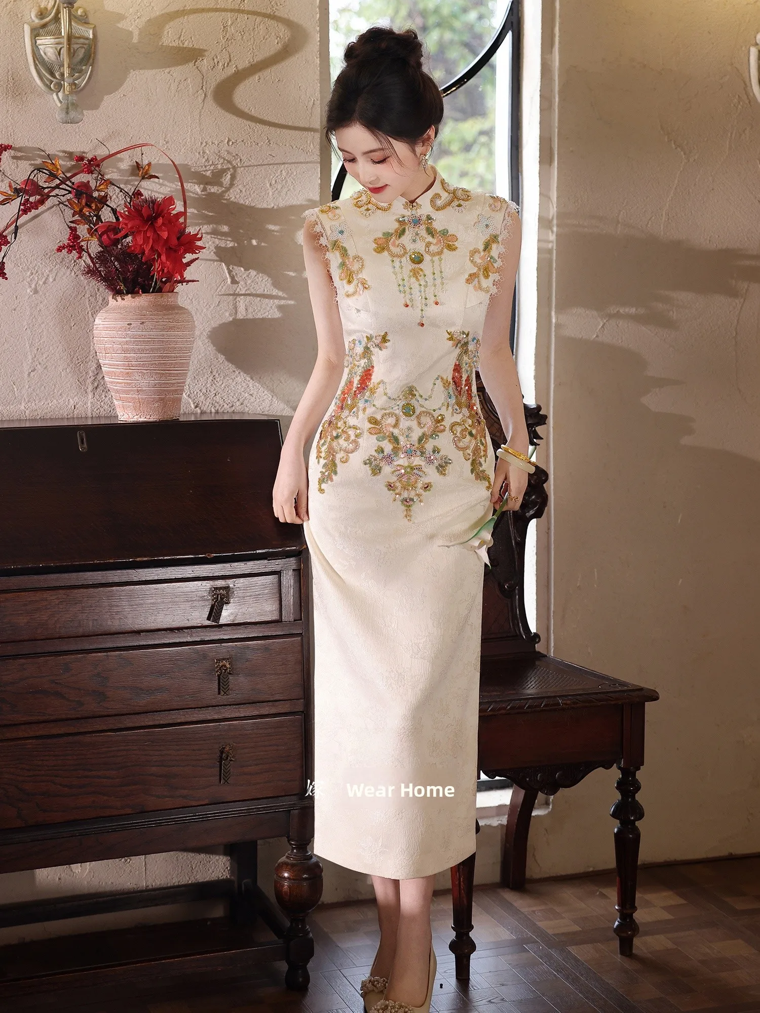 

Элегантное свадебное платье в китайском стиле с вышивкой для помолвки и свадебной церемонии, короткое, с сертификатом, для торжественных мероприятий