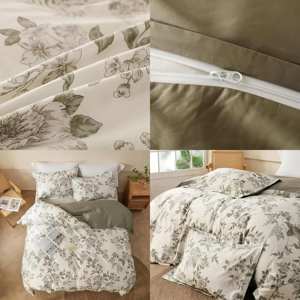 

Комплект пододеяльников Queen Size из хлопка с плотностью 600 нитей, 3 предмета, с застежкой-молнией и завязками, ультрамягкий и дышащий