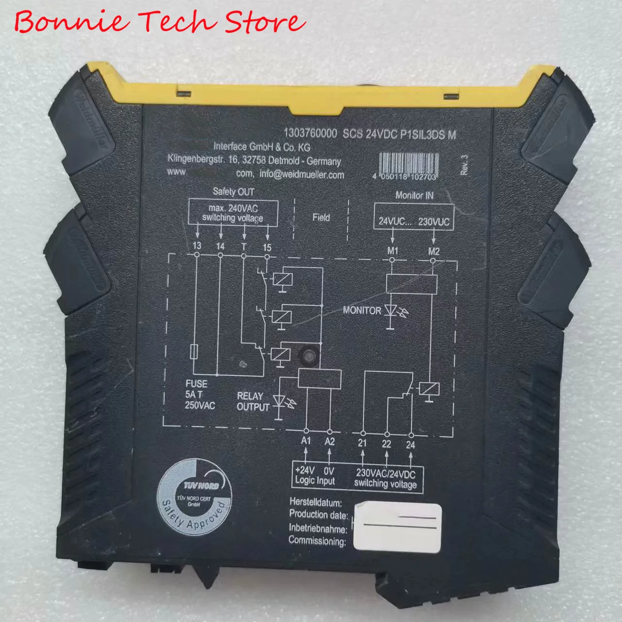 1303760000   para Weidmuller SCS 24VDC P1SIL3DS M,SAFESERIES, relé de seguridad