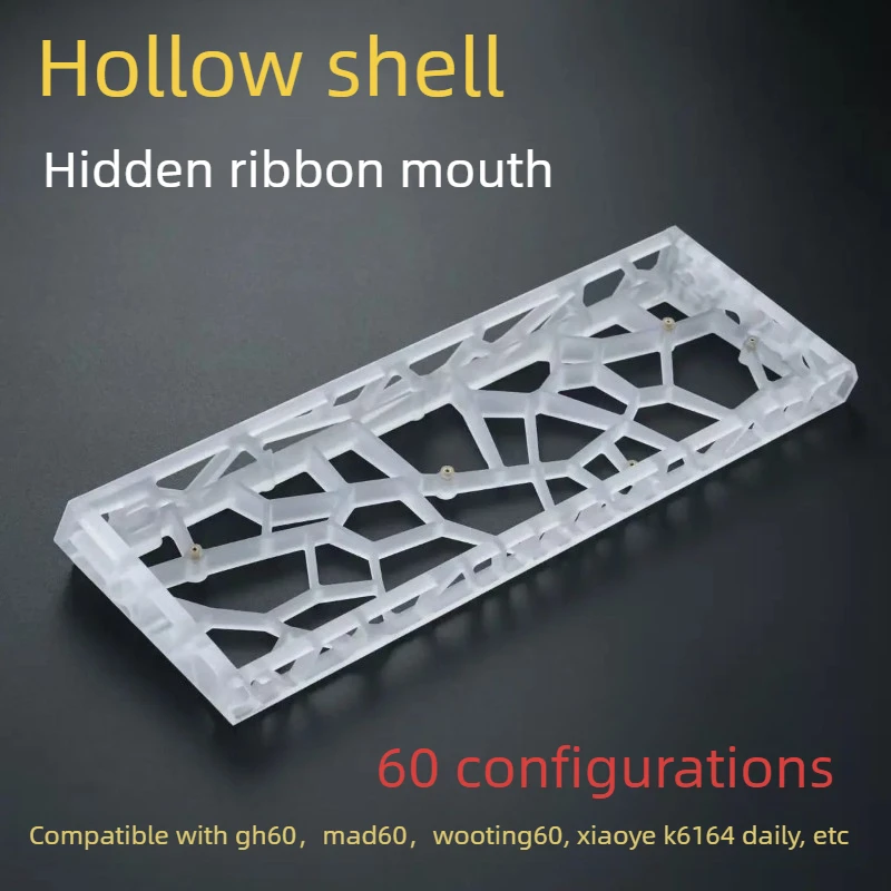 New WW60 Hollow Keyboard Case GH60 Hole White Fog Transparent for MADCATZ Mad60/Win60 Wooting60 Mechanical Keyboard Shell Gifts