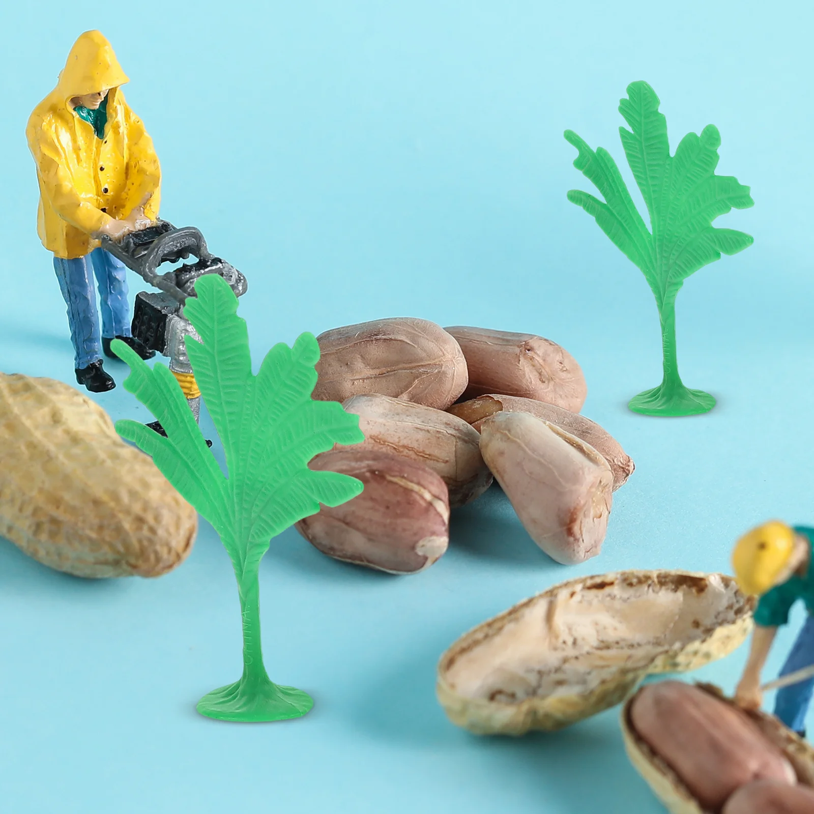 50 قطعة أشجار المناظر الطبيعية المصغرة شجرة الموز الصغيرة DIY بها بنفسك قطار مشهد طاولة الرمل الديكور النباتات الاصطناعية الحرفية #3