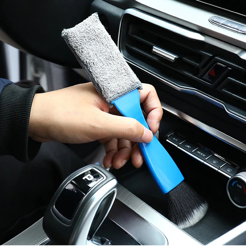 Double-Sided Car Air Conditioning Air Outlet Cleaning Brush Soft Brush Dust Removal Brush Interior Accessories Cleaning Tools