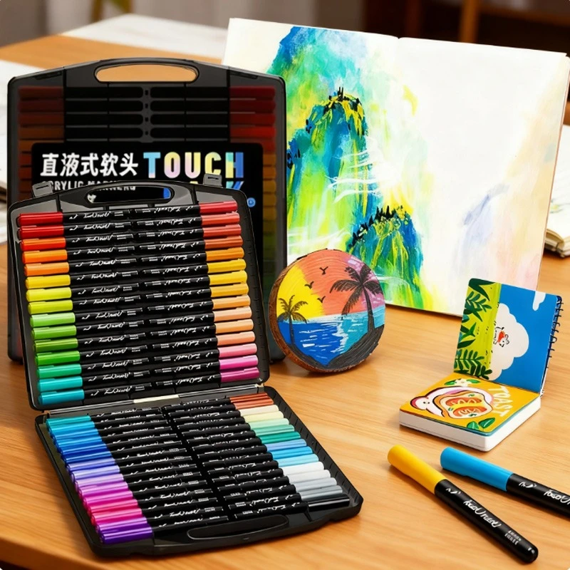 

12/24/36/48/60/80 цветов, набор прямых жидких акриловых маркеров, быстросохнущие, сильное покрытие, сделай сам, живопись, граффити, иллюстрация, дизайн