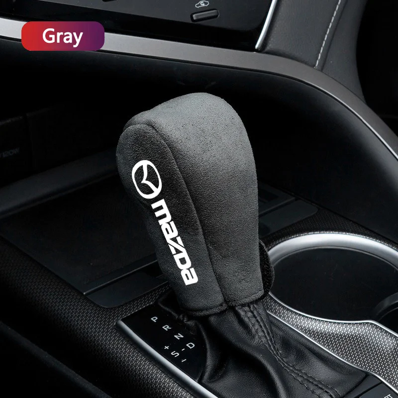 Car Shift Handle Suede Cover Non-Slip Wear-resistant Shift For Mazda 2 3 6 8 RX8 MX3 CX4 CX-5 CX-7 CX-9 MX5 CX30 Car Accessories