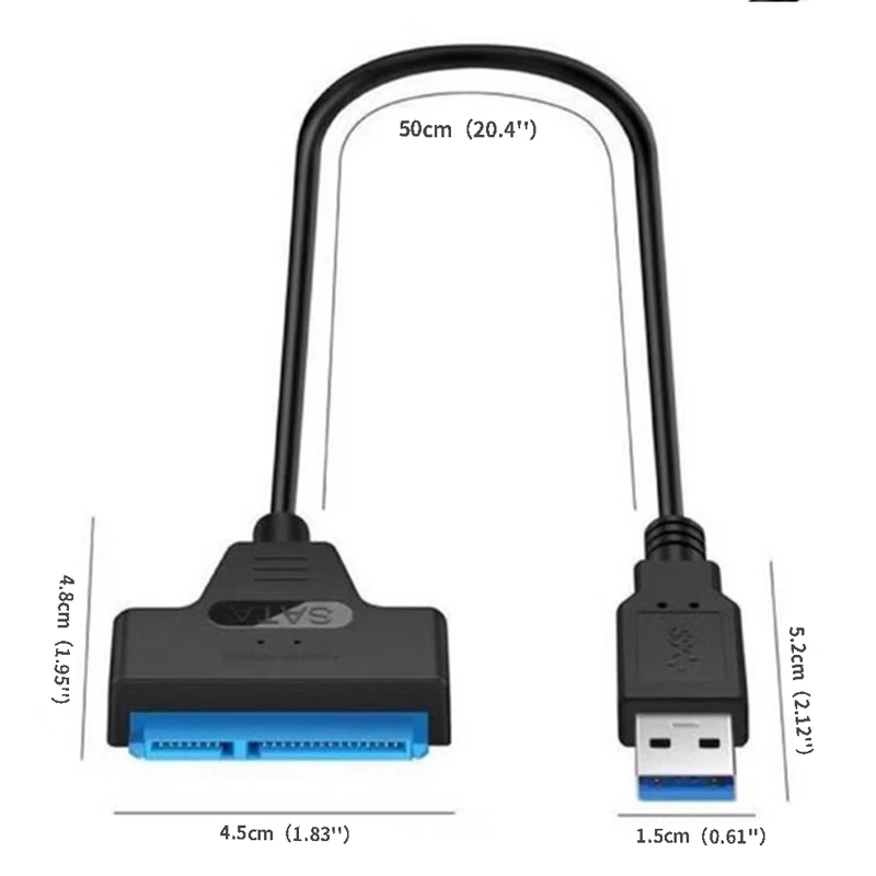 USB Sata 3 para USB 3.0 cabo adaptador, cabos de computador conectores, suporte 2,5 polegadas, SSD, HDD, disco rígido