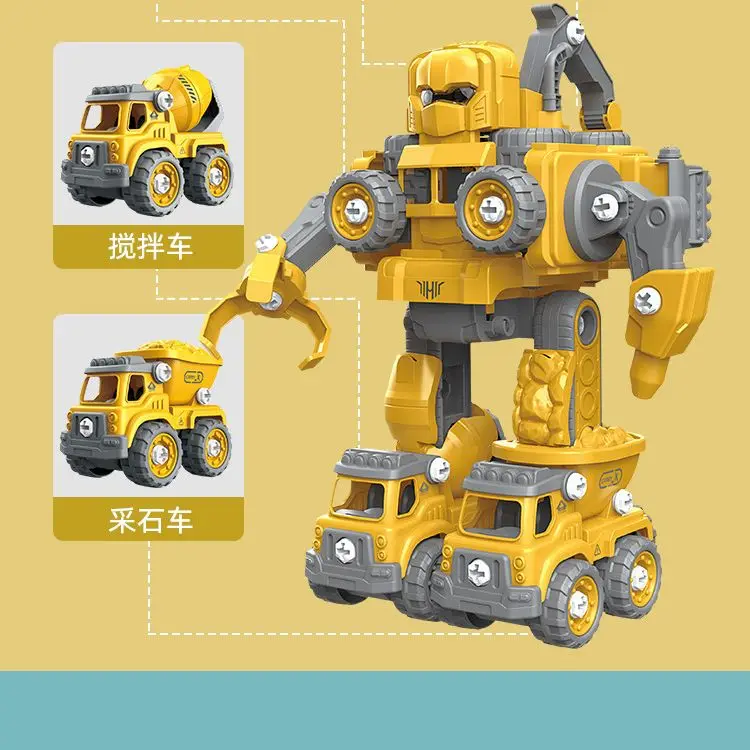 5 Trong 1 Robot Biến Hình Lắp Ráp Thành Phố Xây Dựng Xe Tháo Lắp Biến Dạng Robot Xe Tải Bộ Tua Vít Đồ Chơi Cho Bé Trai