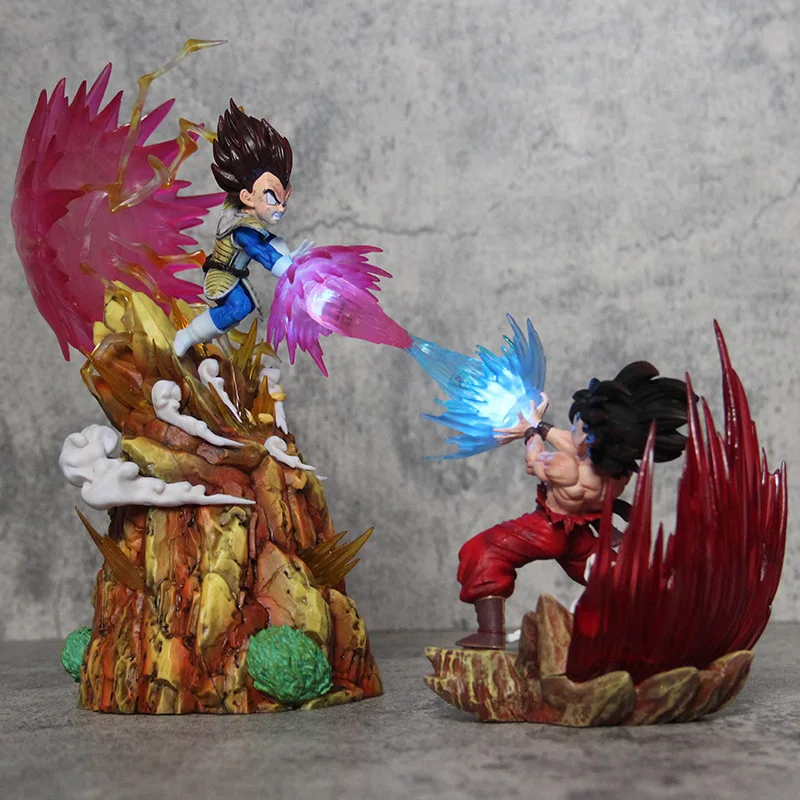 14cm/5.5in Anime Dragon Ball Z Gk Vegeta Vs Son Goku Action Figure Figurine Statue Home Decor Birthday Gift