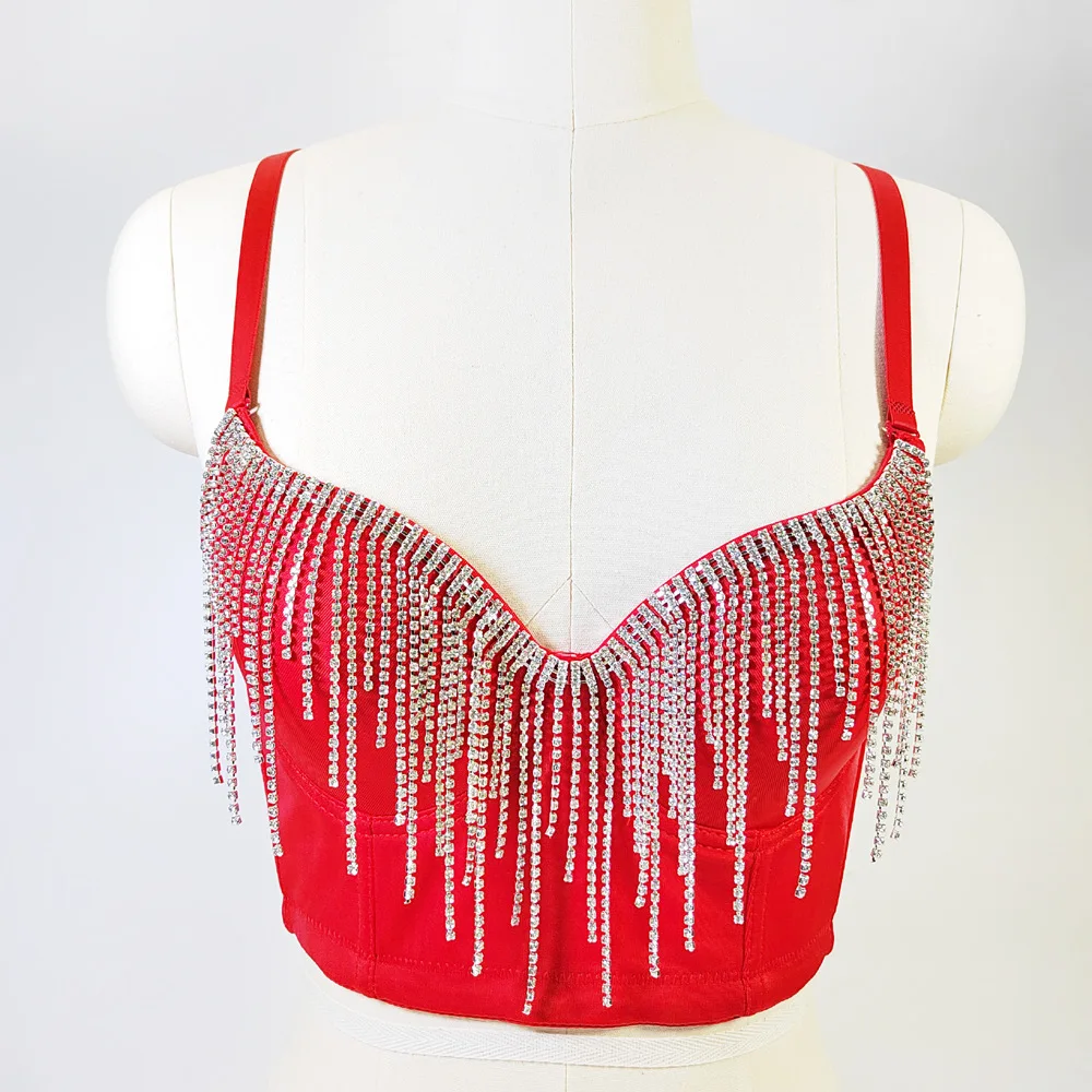 

Nightclub Hanging Chain Fishbone Shapewear Netroots Stage Hit Song Clothing Collect Side Breasts Show Waistline Undershirt