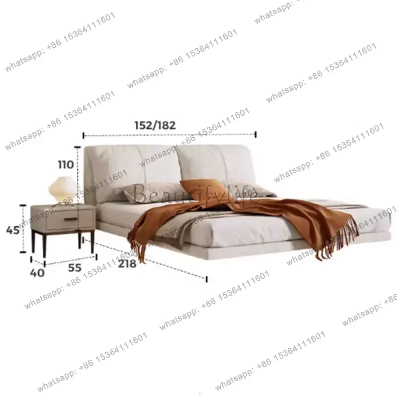 YJ Nordic Headboard Frame Double Bed Luxury King Size Luxury Frame Double Bed Princess Modern Cama Matrimonial Bedroom Furniture