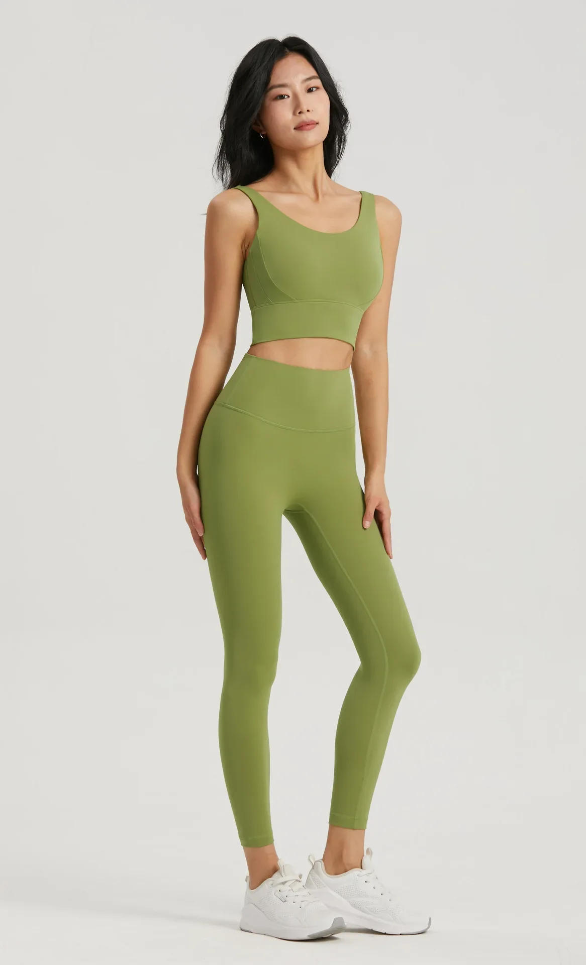 Pantalones de Yoga con borde antivuelco desnudo para mujer, pantalones de Lycra con bolsillos, Leggings de cintura alta de melocotón, pantalones de Fitness deportivos de 9 puntos