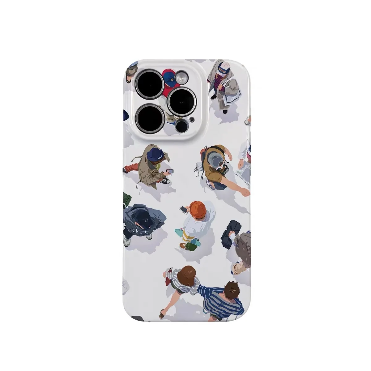 Ins Walking Pedestrian Manga Case for IPHONE 17 16ProMax 15 14 13 12 11 PRO Plus XR Acrylic TPU Two in One Magnetic Phone Cases