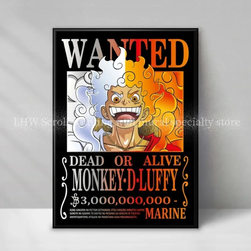 Famous Anime ONE PIECE Wanted Black Decorative Painting Living Room Bedroom Entrance Wall Background Birthday Gift Part 1 view 6