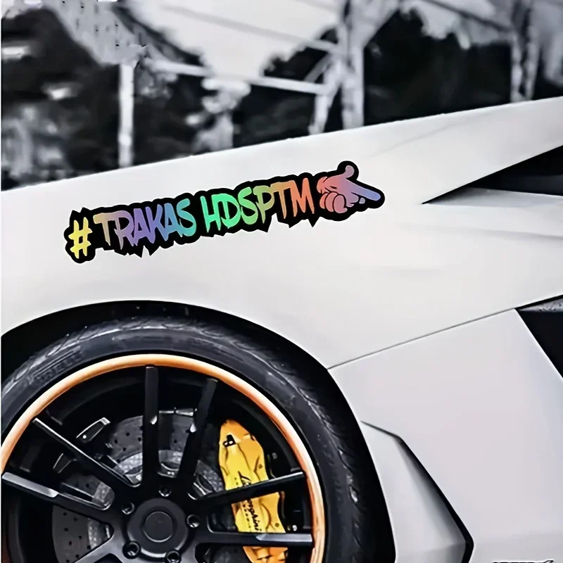1 unidade holográfica " # Adesivo TRAKAS HDSPTM" para decoração de estilo de motocicleta de carro estilo de rua - acessório de decalque temático