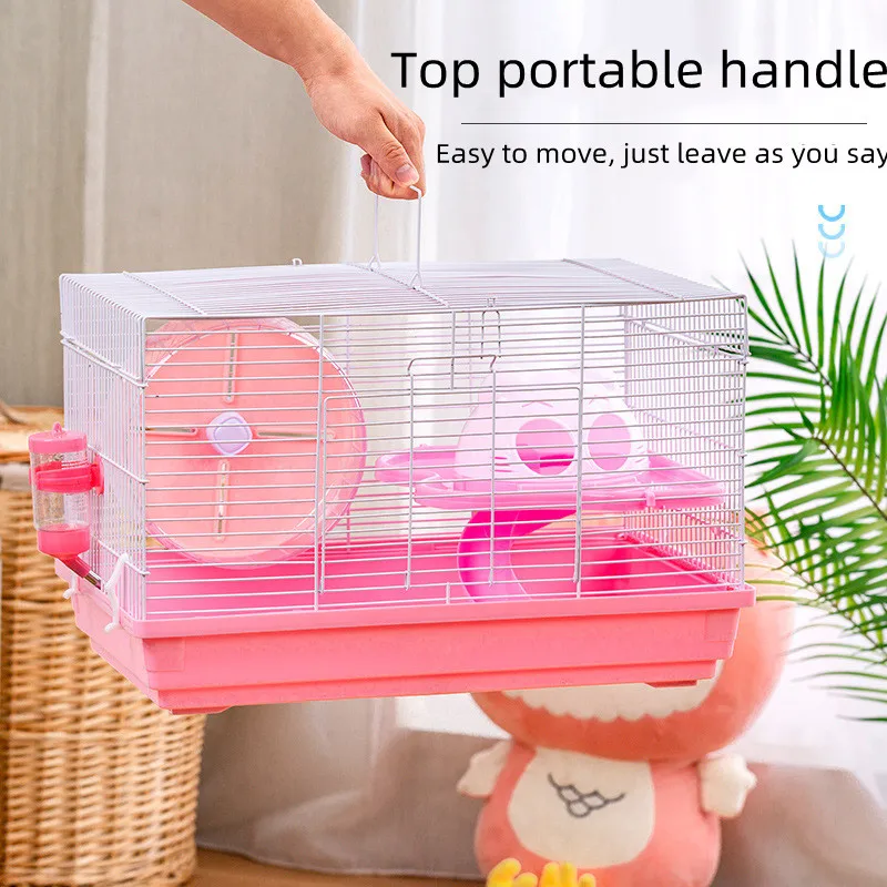 Pet Hamster Cage Basic Cage 47 Cat Head Cage Hamster Cage Supplies Gold Wire Bear Nest Villa Single Double Layer Package