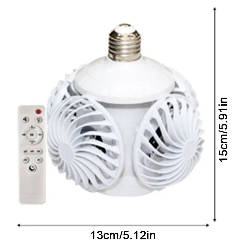 2 in 1 LED Ceiling Fan Light 3 Lighting Modes Wind Speed Adjustable Electric Cordless Fan with Remote Control Quiet