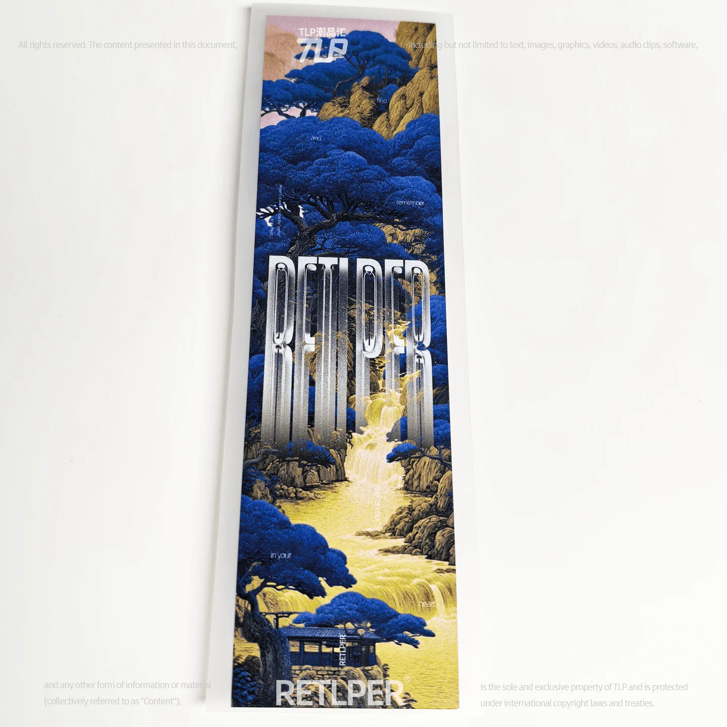 Retlper Reflective Car Sticker Original New Chinese Style Scenery Find Inner Anchor Point Rectangular Waterproof for Car/Moto