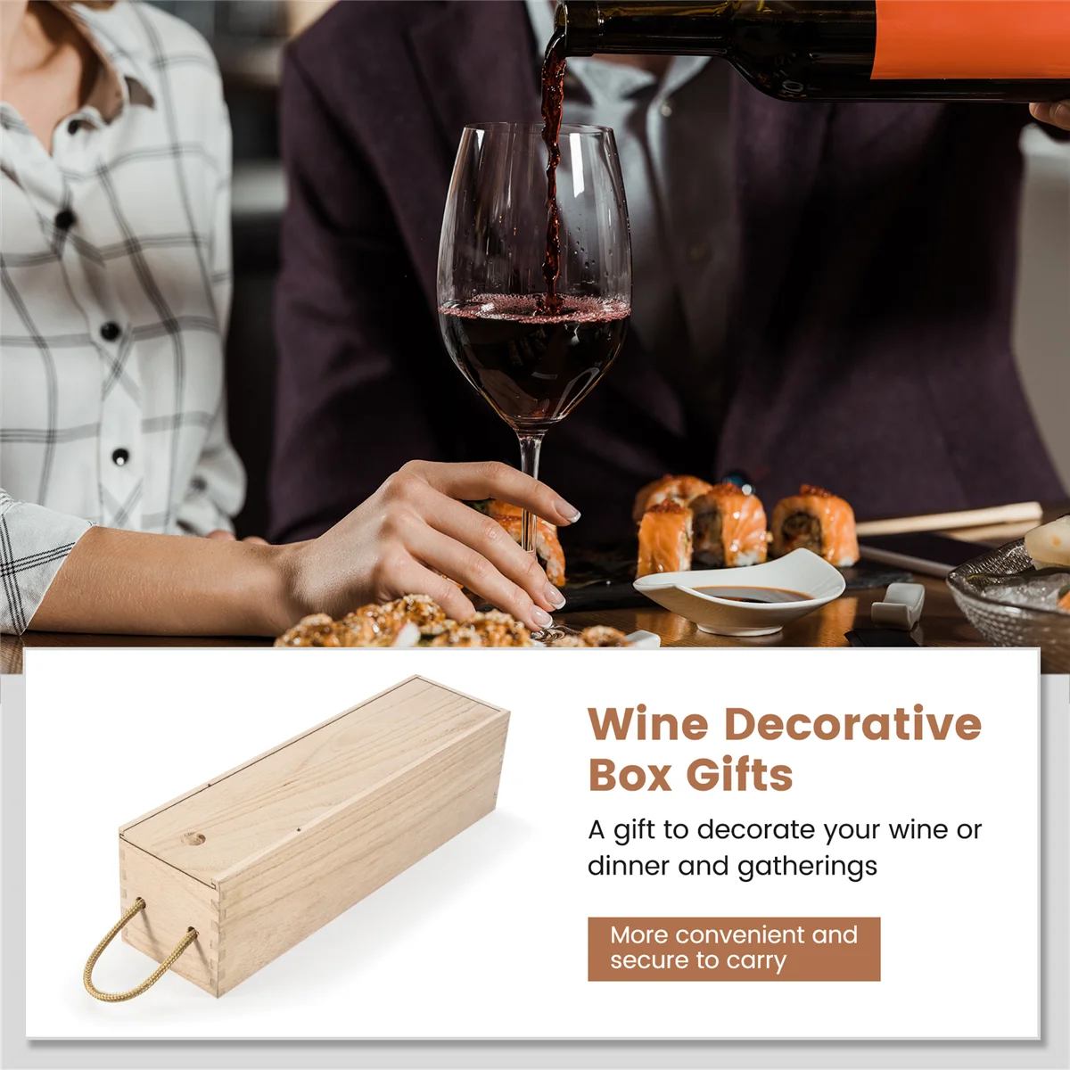 Red Wine Bottle Wooden Packing Box For Hampagne Flute Special Wooden Wrap Storage For Wine Can Make Logo Packing Box