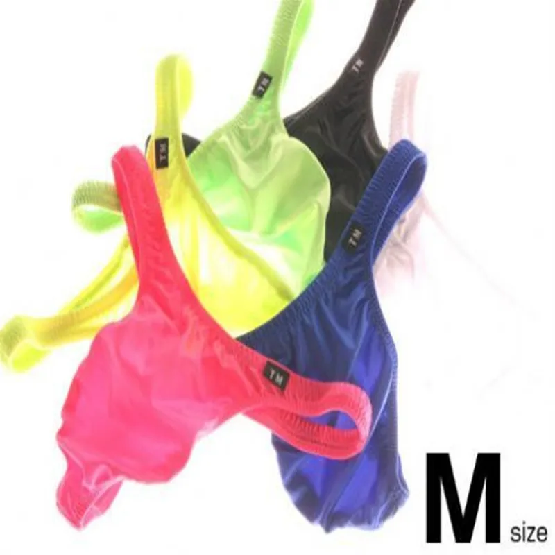 Men's Nylon Thong Sexy Single String Low-rise Thin Elastic Comfortable T-back Underwear