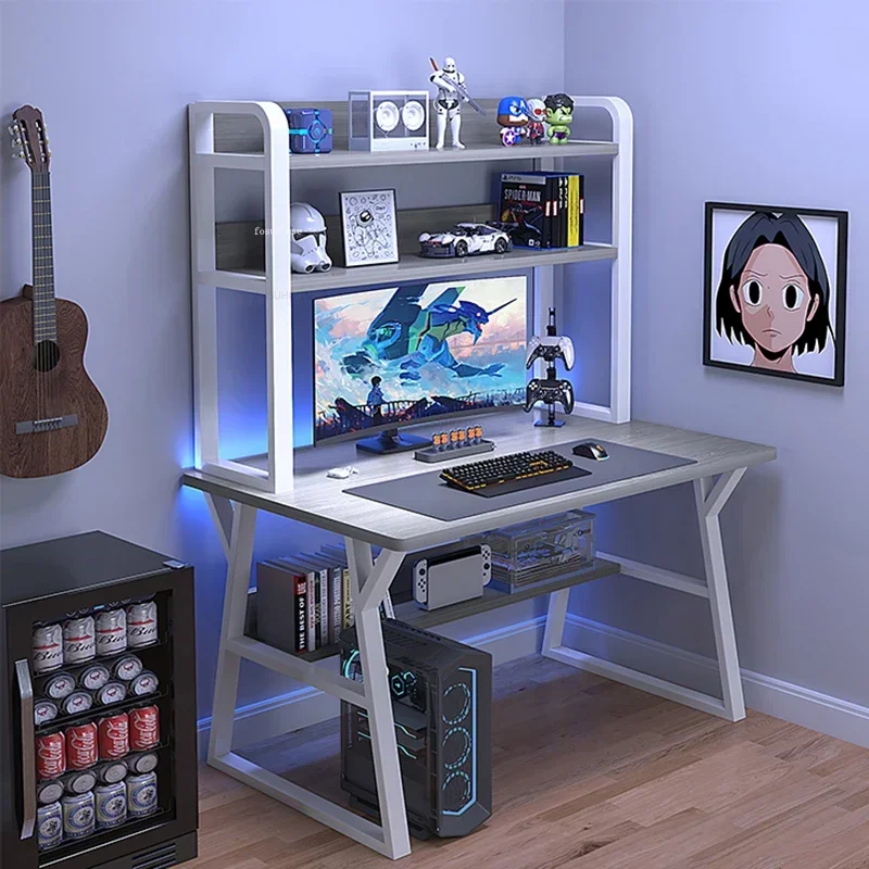 

-For Modern Desktop Computer Desks Simple Workbench Desk Bookshelf Integrated Student Home Writing Table Home Bedroom Gaming Des