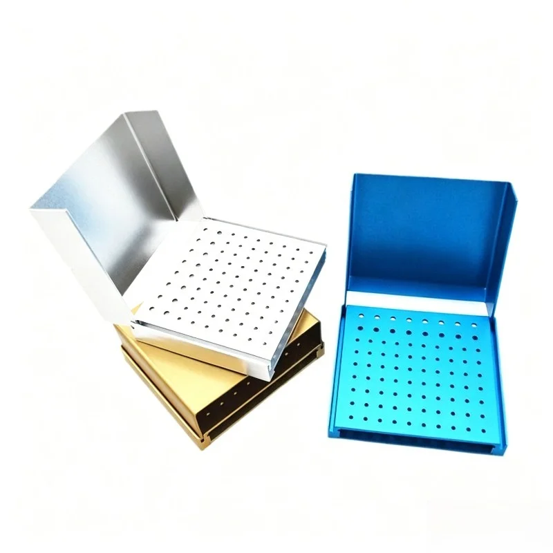 3Pcs Dental 86 Holes Bur Holder Box Cleaning Stand 135℃ Autoclavable For High/Low Speed Dental Burs