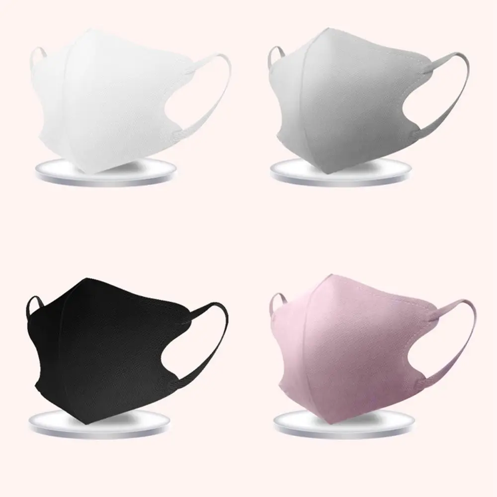 Masque jetable Anti-poussière à 4 couches, 10 pièces, masque de protection respirant pour cyclisme, couleur unie, maquillage Anti-glisser, masque facial 3D