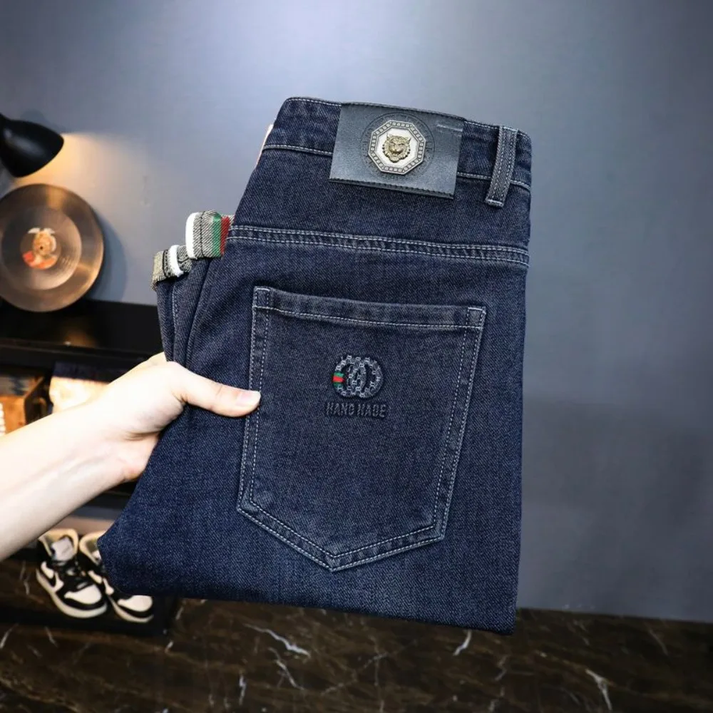 ممزق منتظم سليم صالح مستقيم جان الراحة عادية الخريف موضة الدنيم بانت كلاسيكي نحيل خمر للجنسين الرجال تمتد بنطلون