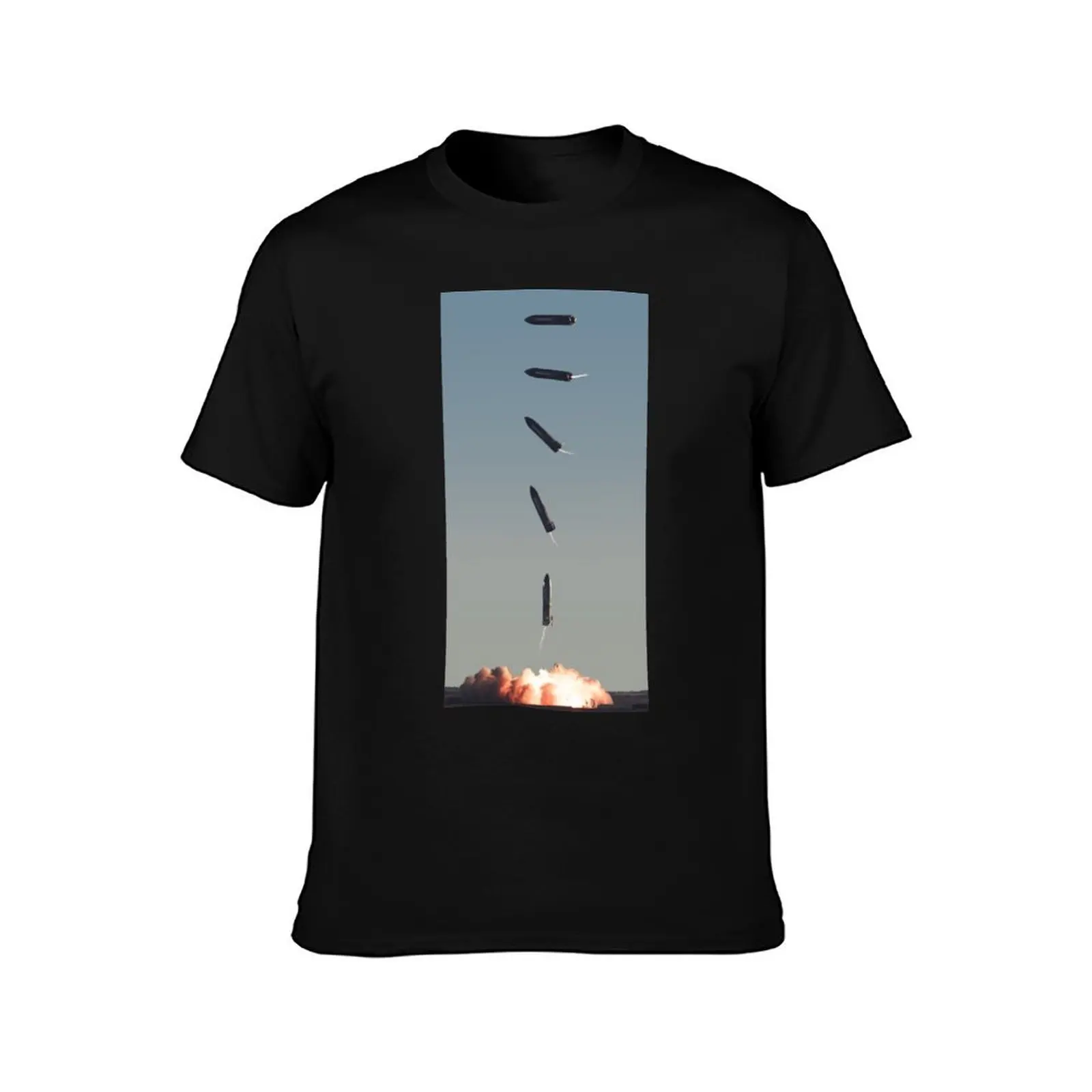 Starship SN8 Belly Flop & Impact (Flight Profile) T-Shirt men t shirt cotton 100% T-Shirt