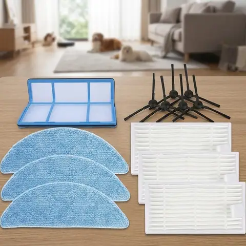 For ILIFE Robot For Vacuum Accessories for Kit for V3 V5 V3S for PRO V5S for PRO Replacement Filter Side Brushes and Washable