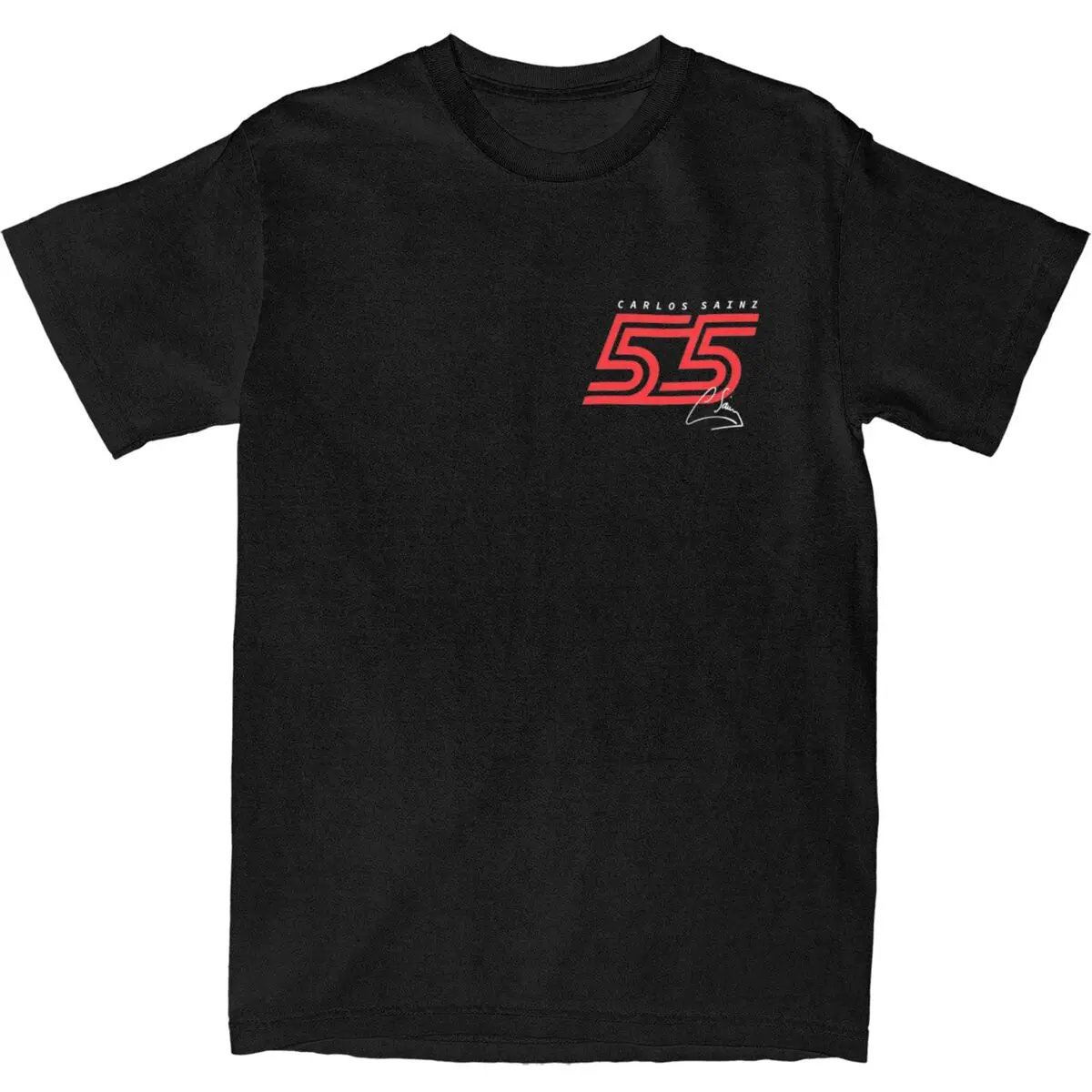 Men's Carlos Sainz 55 T Shirts Cotton Top Tees Summer Streetwear Short-Sleeve T-Shirt O Neck Popular Casual Tee Shirt Big Size