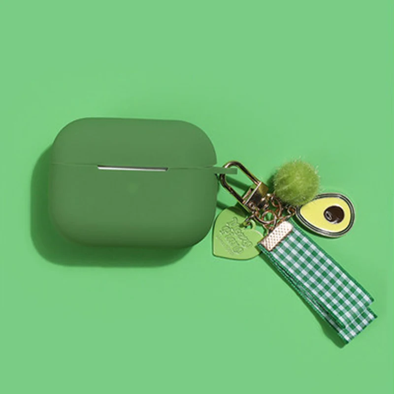花と果物のデザインのAirpods2,4 pro,2,3用のBluetoothヘッドセット用のキーリング付きペンダントケース