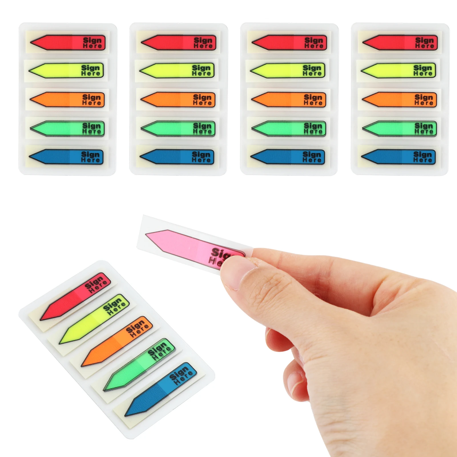 20packs Notary School With Dispenser Notebooks Planner Office 5 Colors Sign Here TabReusable Easy To Post Cute Style