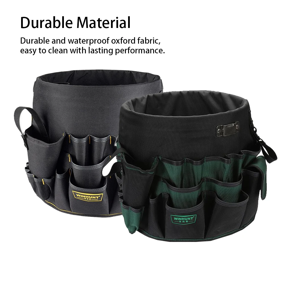 Garden Tool Bag Oxford Organizer Bucket Pouch Multi-Pocket Large Opening High-density Large Capacity Planting Yards