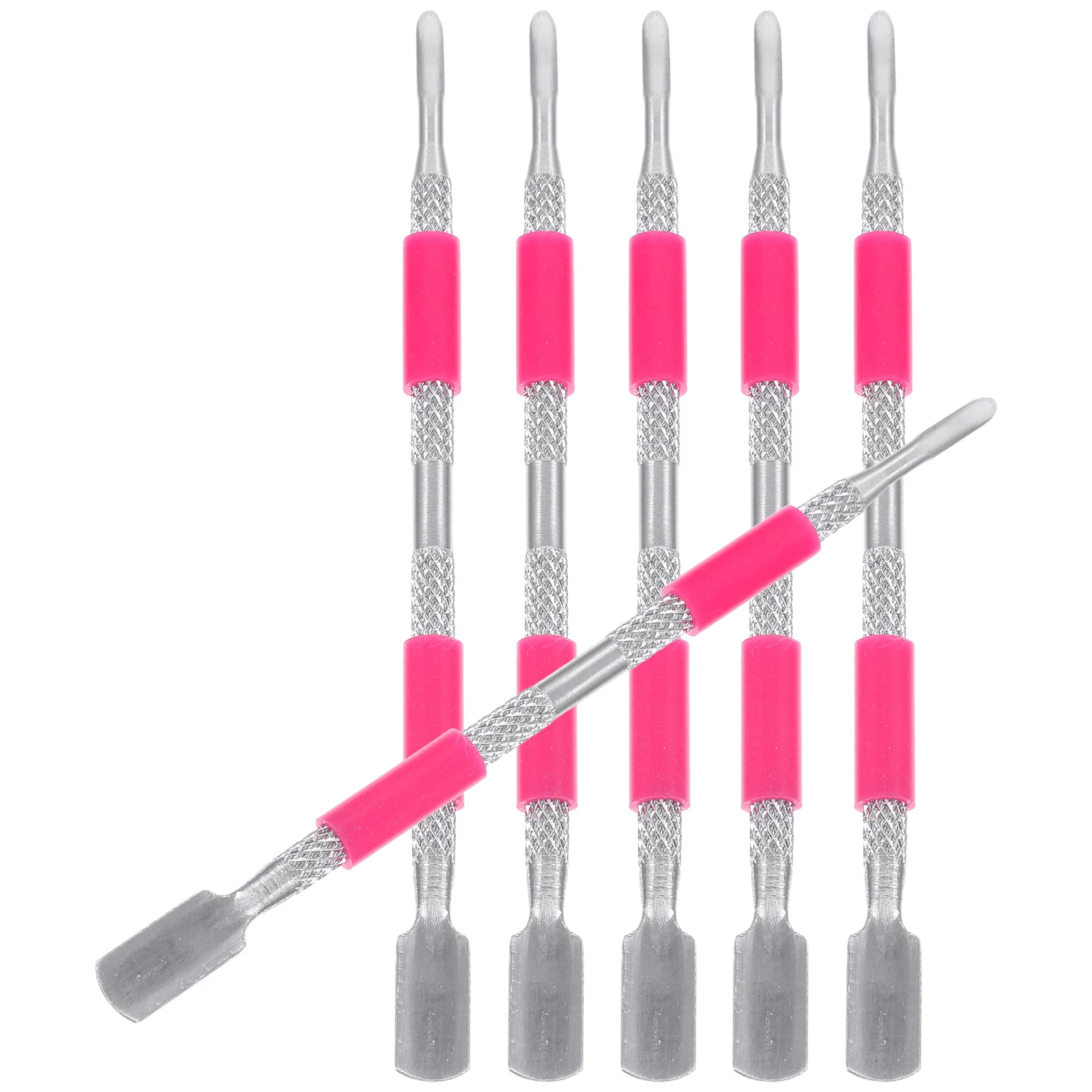 6Pcs Manicure Tools Nail Care Set Stainless Steel Cuticle Pusher for Natural and Fake Nails Pedicure Art Cleaning Kit