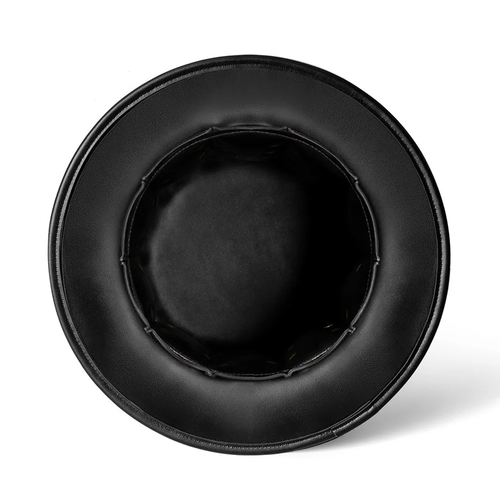 

Черная высокая шляпа-федора в стиле панк для Хэллоуина, джазовая шляпа для джентльменов, реквизит для вечеринок, шляпа в стиле панк с высоким верхом