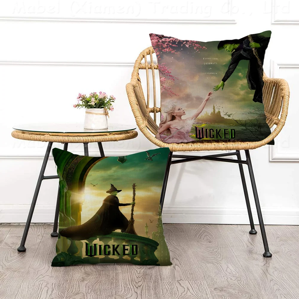 

2024 Musical Movie Wicked Pillow Cushion Cover Pillowcase Living Room Sofa Home Decor Customized