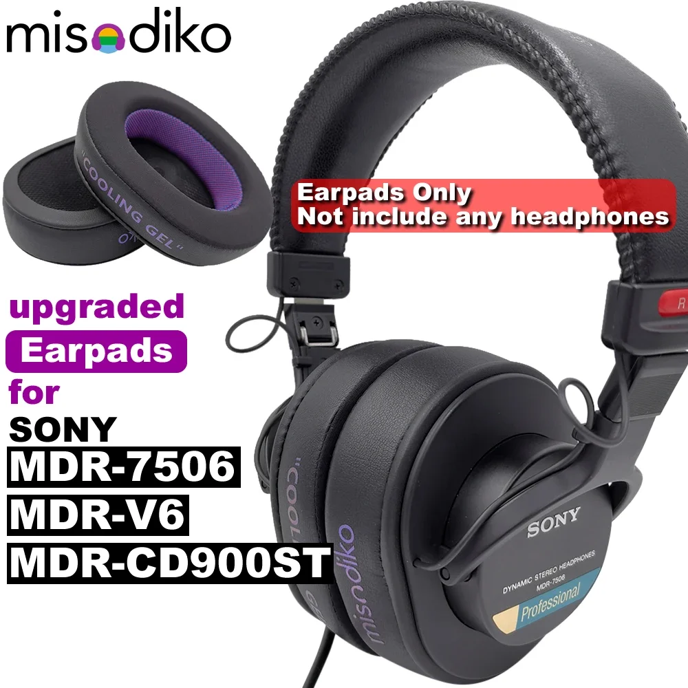 Misodiko ulepszone wkładki do uszu poduszki zamiennik dla Sony MDR 7506 / MDR V6 / MDR CD900ST słuchawki