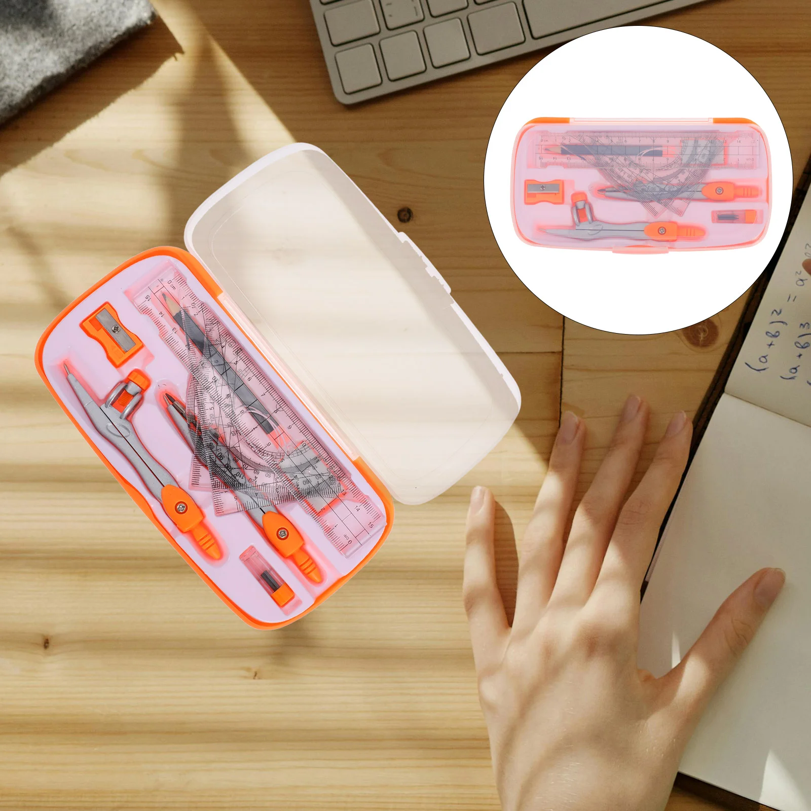 Stationery Compass Set Protractor Ruler Plastic Rulers for Geometry Math Alloy Kit