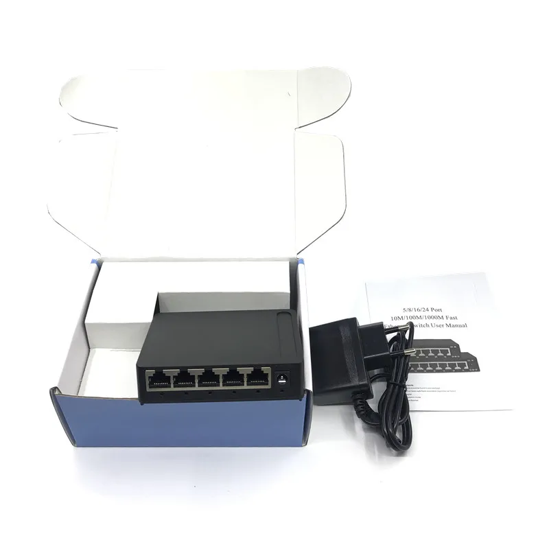 OEM factory Outlet  Brand 5 Port Gigabit Ethernet Switch cheapest network switches 10/100/1000mbps US EU plug switch lan combo image 6