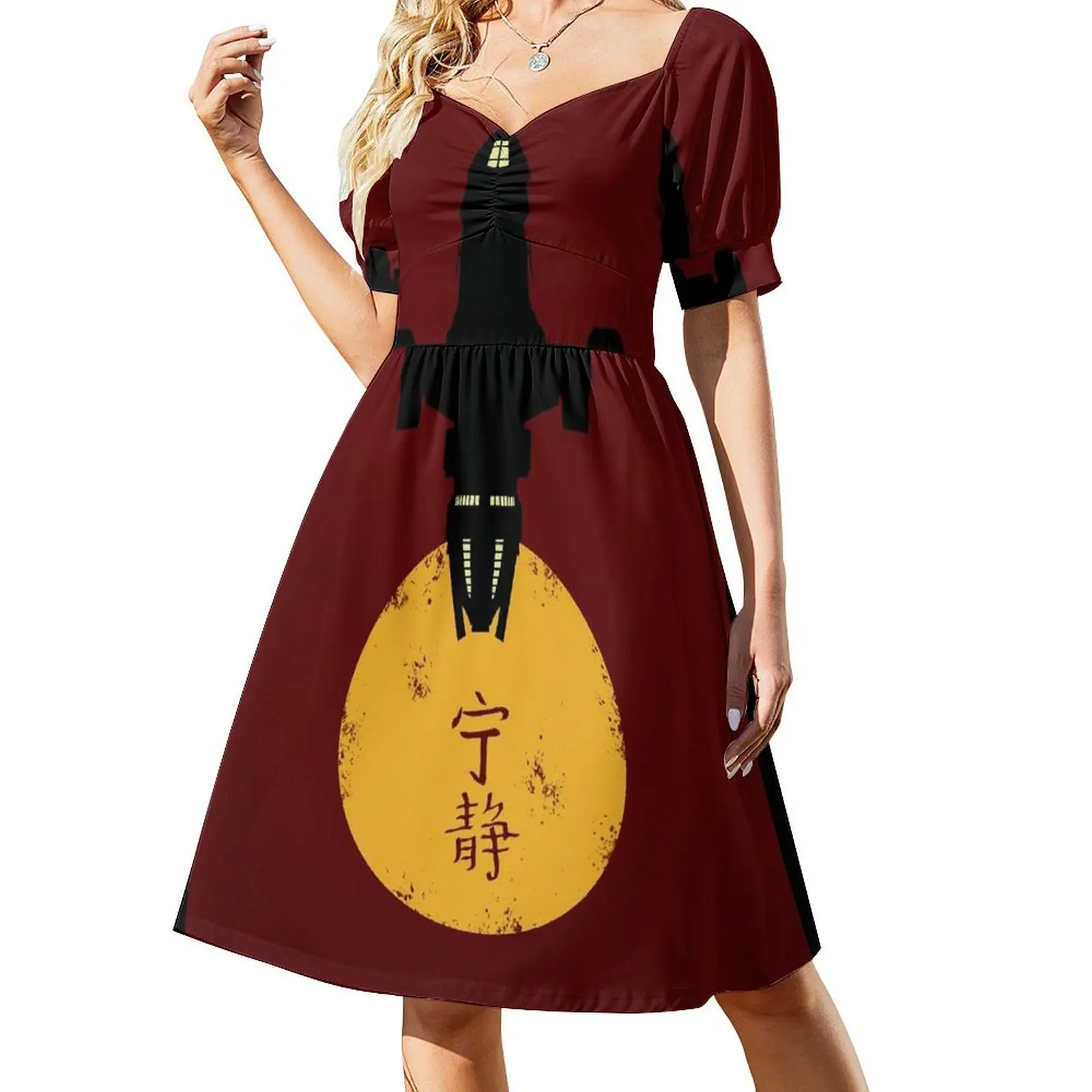 Firefly Serenity Silhouette Poster Short Sleeved Dress Clothing Women's summer dresses Dress